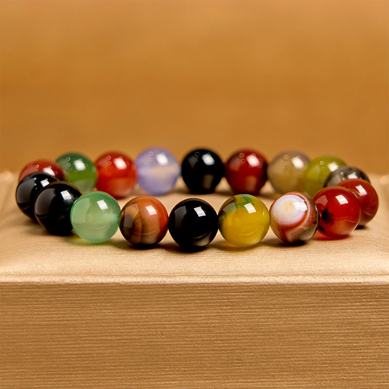 KarmaRipple's Authentic Colorful Chalcedony Agate Balance Bracelet p10