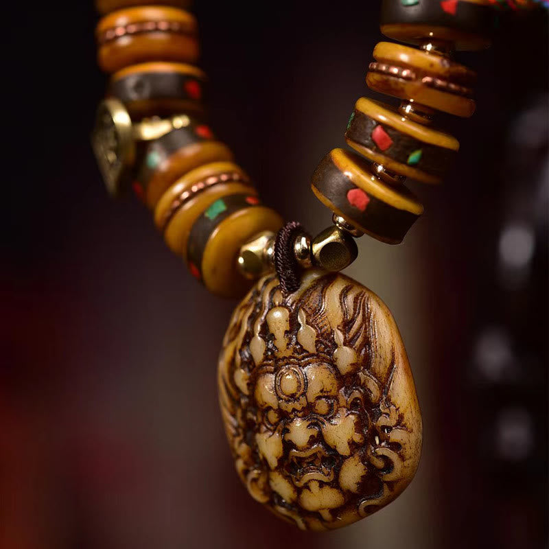 KarmaRipple's Tibetan Camel Bone Dice Tassel Protection Bracelet p5