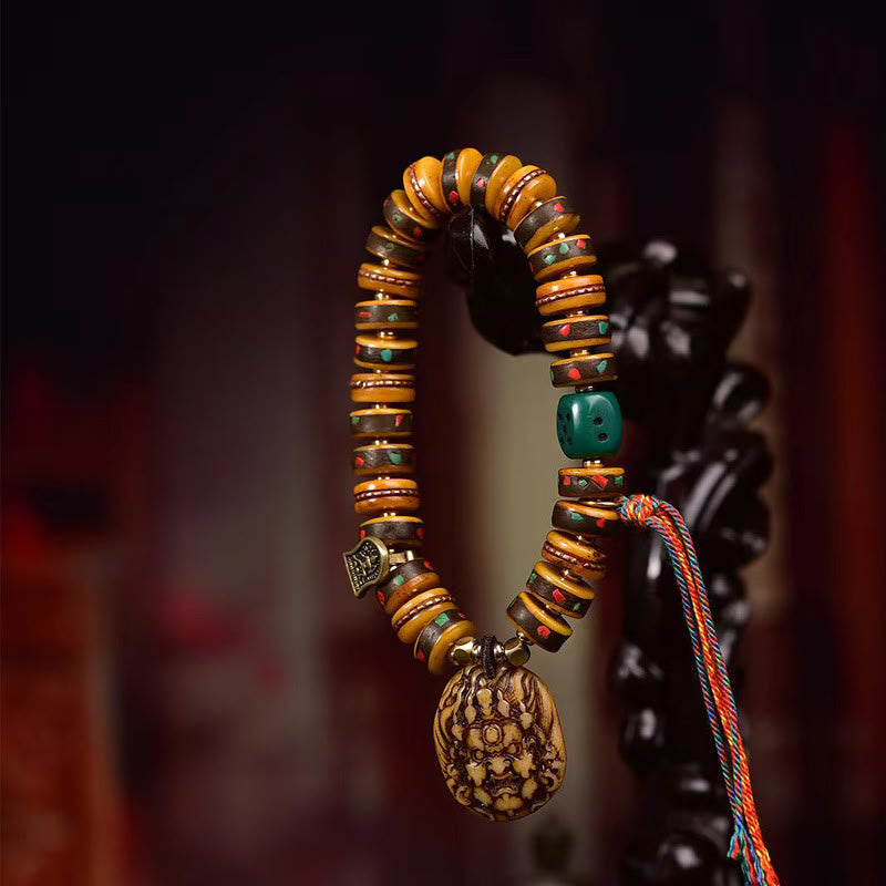 KarmaRipple's Tibetan Camel Bone Dice Tassel Protection Bracelet p3