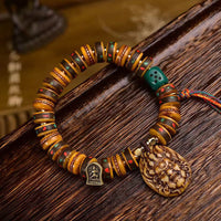 KarmaRipple's Tibetan Camel Bone Dice Tassel Protection Bracelet