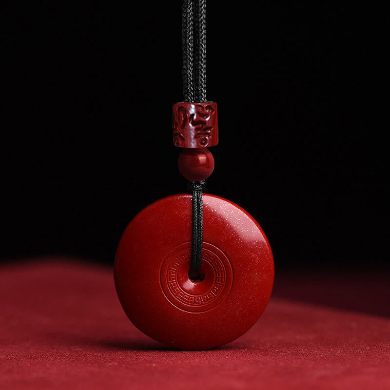 KarmaRipple's Authentic Cinnabar Lotus Peace Buckle Blessing Pendant String Necklace p3
