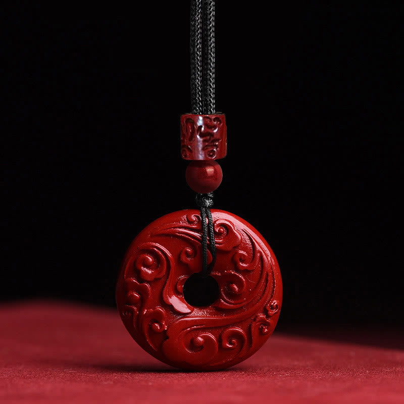 KarmaRipple's Authentic Cinnabar Lotus Peace Buckle Blessing Pendant String Necklace p13