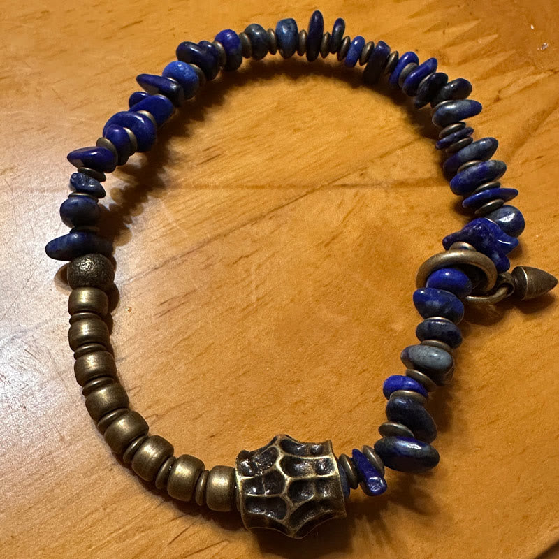 KarmaRipple's Vintage Irregular Shape Design Lazurite Positive Bracelet p5