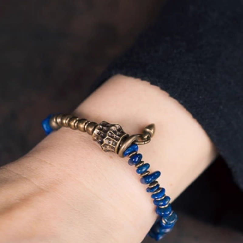 KarmaRipple's Vintage Irregular Shape Design Lazurite Positive Bracelet p13
