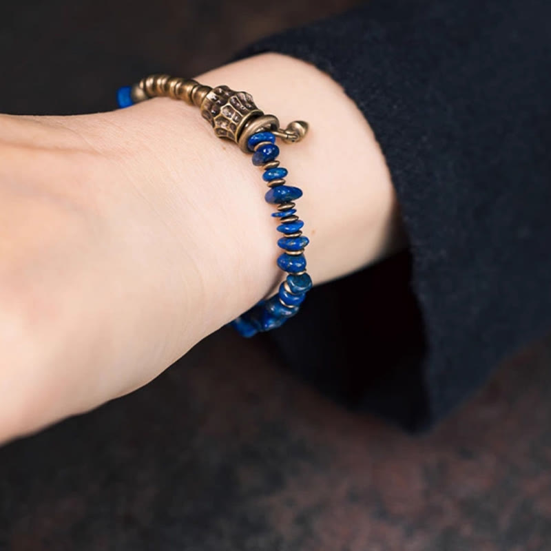 KarmaRipple's Vintage Irregular Shape Design Lazurite Positive Bracelet p10