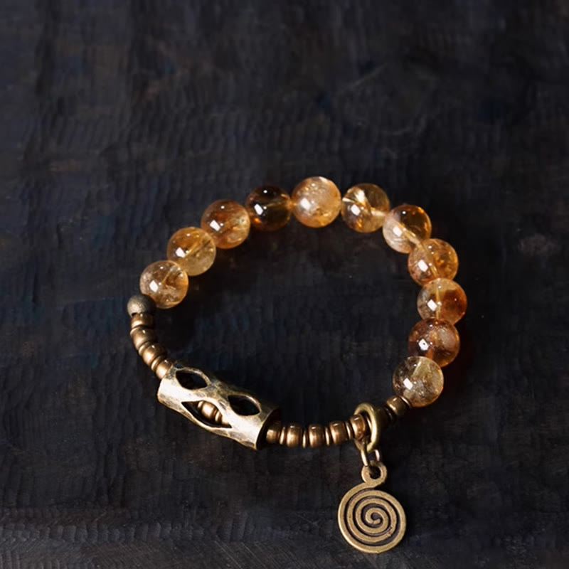 KarmaRipple's Daily Retro 10mm Citrine Beadwork Protection Bracelet p3