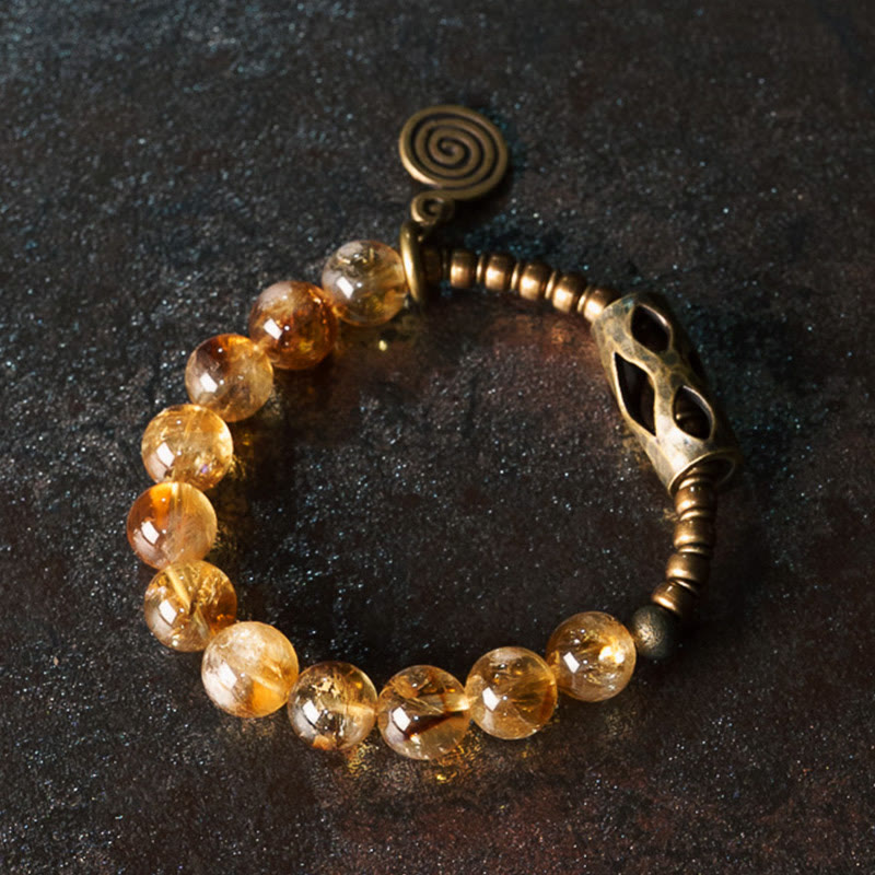 KarmaRipple's Daily Retro 10mm Citrine Beadwork Protection Bracelet p2