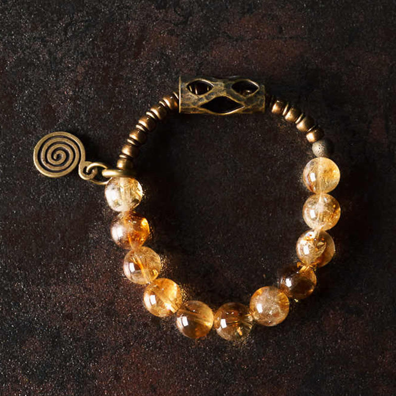 KarmaRipple's Daily Retro 10mm Citrine Beadwork Protection Bracelet p4