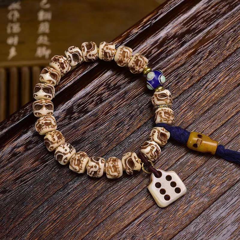 KarmaRipple's Tibetan Camel Bone Garuda Carved Protection Tassel Bracelet p13
