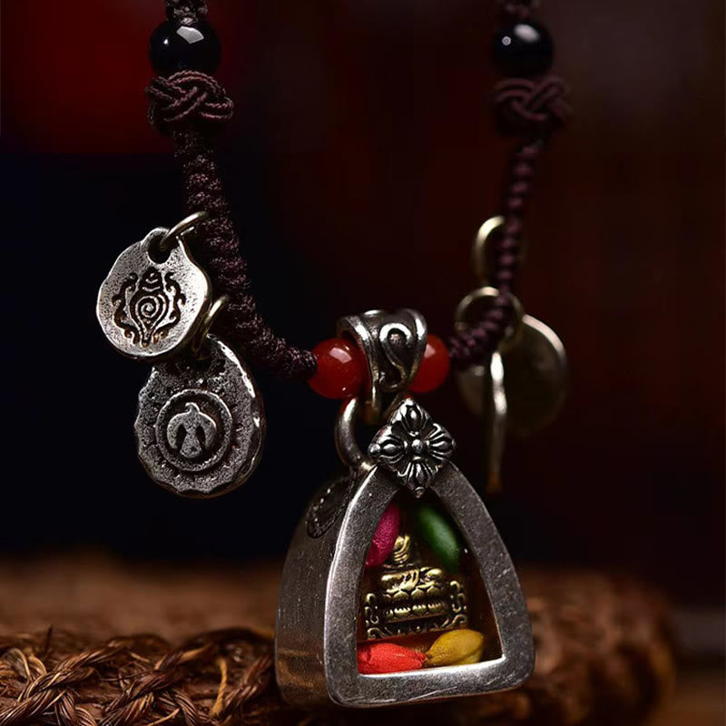 KarmaRipple's Tibetan Medicine Buddha Compassion Woven Rope Pendant Necklace p3