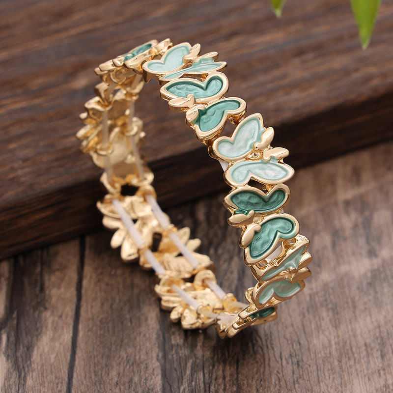 KarmaRipple's Colorful Butterfly Freedom Alloy Elastic Bracelet Bangle p1