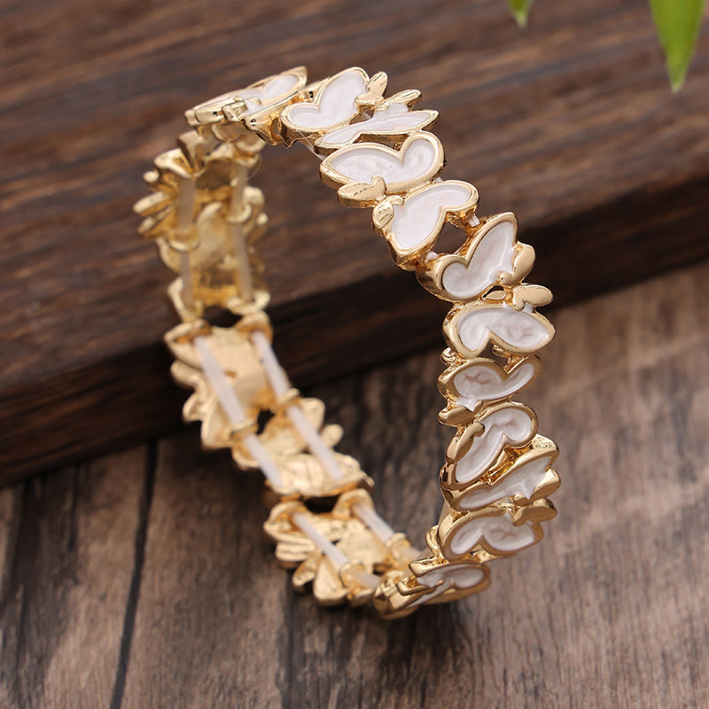 KarmaRipple's Colorful Butterfly Freedom Alloy Elastic Bracelet Bangle p3