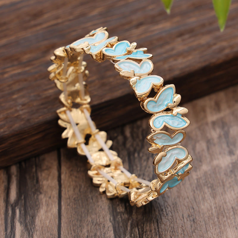 KarmaRipple's Colorful Butterfly Freedom Alloy Elastic Bracelet Bangle p12