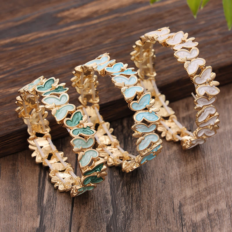 KarmaRipple's Colorful Butterfly Freedom Alloy Elastic Bracelet Bangle p5