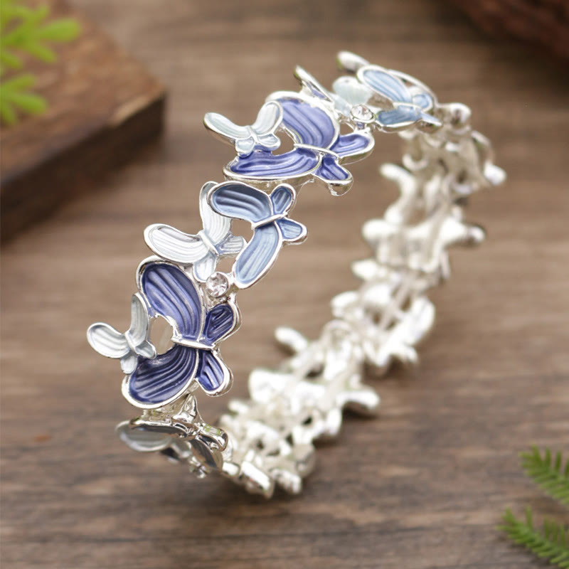 KarmaRipple's Colorful Butterfly Love Alloy Elastic Bracelet Bangle p11