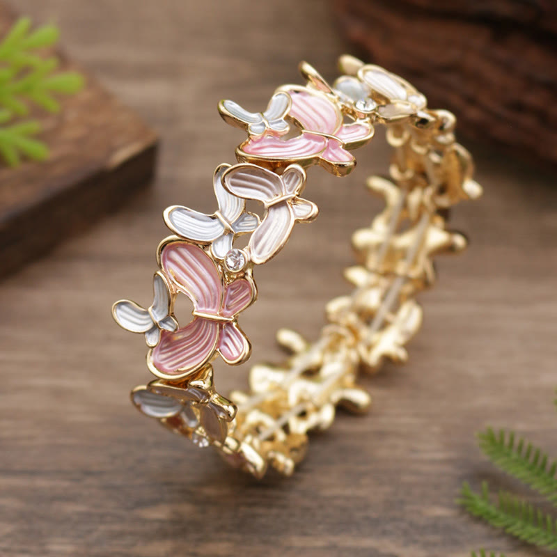 KarmaRipple's Colorful Butterfly Love Alloy Elastic Bracelet Bangle p3