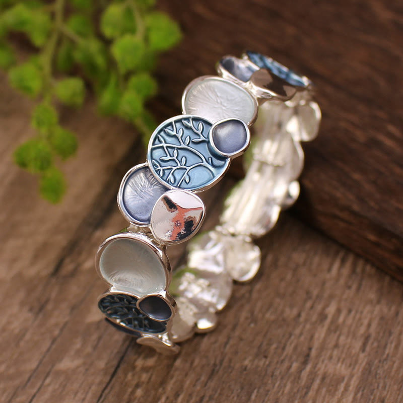 KarmaRipple's The Tree Of Life Round Pattern Unity Alloy Elastic Bracelet Bangle p14