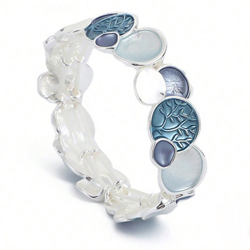 KarmaRipple's The Tree Of Life Round Pattern Unity Alloy Elastic Bracelet Bangle p8