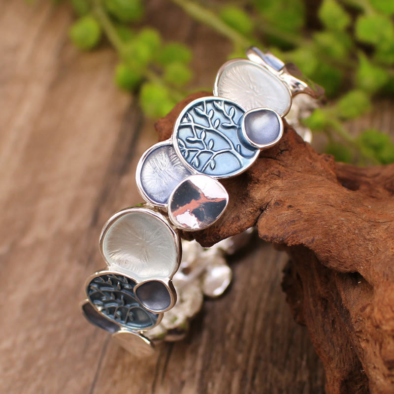 KarmaRipple's The Tree Of Life Round Pattern Unity Alloy Elastic Bracelet Bangle p7