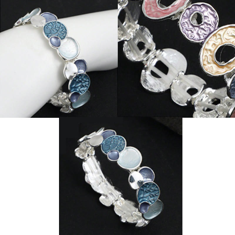 KarmaRipple's The Tree Of Life Round Pattern Unity Alloy Elastic Bracelet Bangle p10