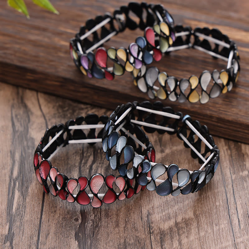KarmaRipple's Colorful Geometric Hollow 8-shaped Alloy Balancing Elastic Bracelet Bangle p5