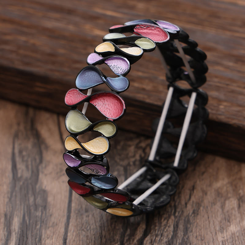 KarmaRipple's Colorful Geometric Hollow 8-shaped Alloy Balancing Elastic Bracelet Bangle p13