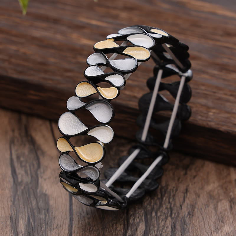 KarmaRipple's Colorful Geometric Hollow 8-shaped Alloy Balancing Elastic Bracelet Bangle p3