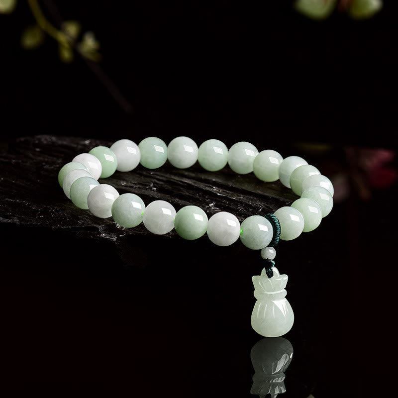 KarmaRipple's Authentic Jade Money Bag Talisman Fortune Bracelet p1