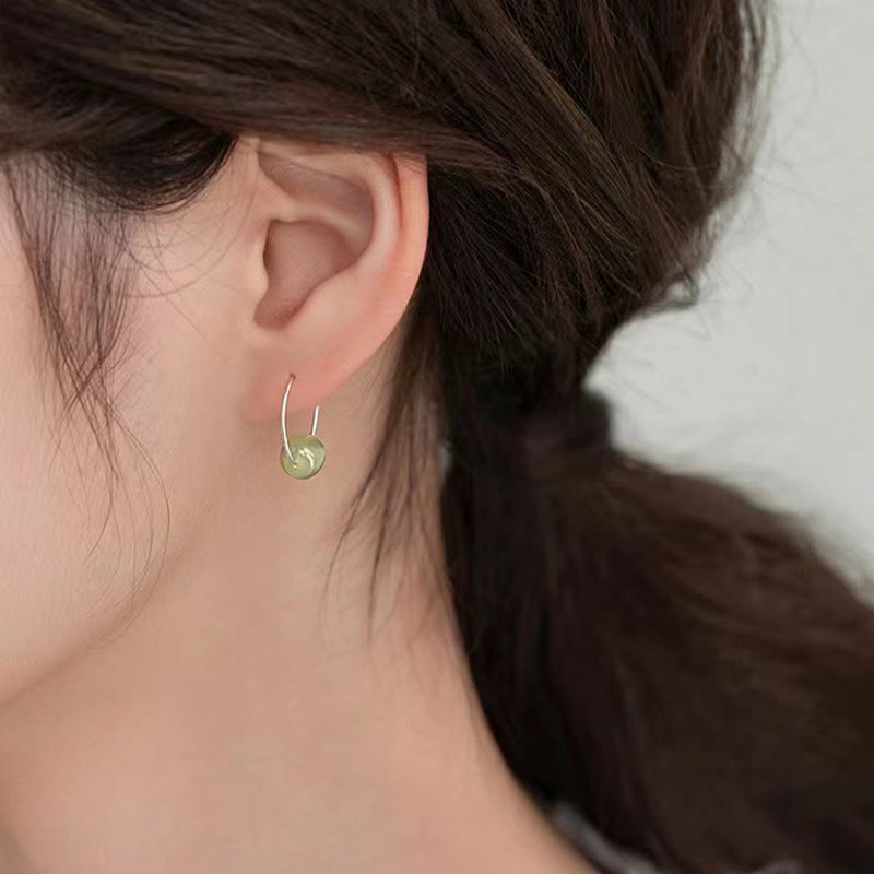 KarmaRipple's 925 Sterling Silver Hetian Jade Bead Fortune Earrings p5