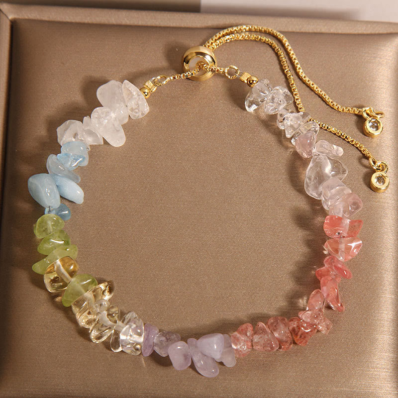 KarmaRipple's Various Gravel Crystals Ivory Gemstone Blue Gemstone Protection Bracelet p16