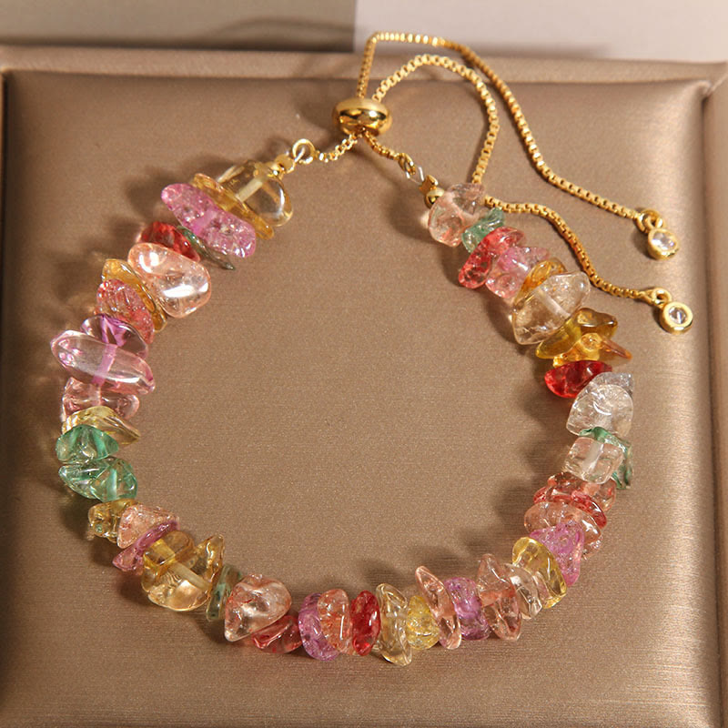KarmaRipple's Various Gravel Crystals Ivory Gemstone Blue Gemstone Protection Bracelet p14