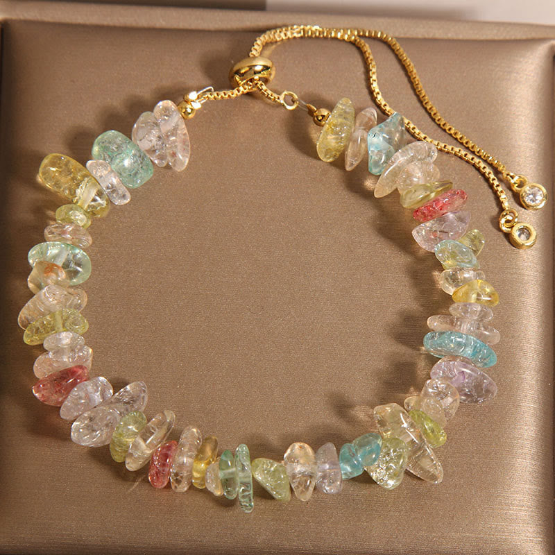 KarmaRipple's Various Gravel Crystals Ivory Gemstone Blue Gemstone Protection Bracelet p7