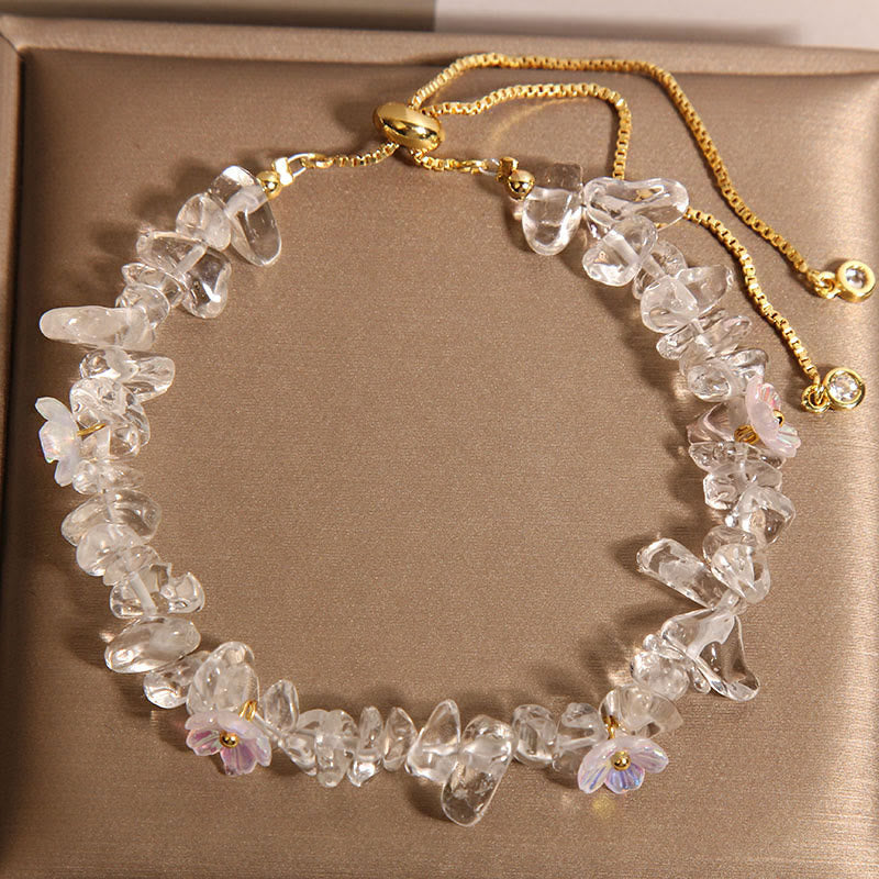 KarmaRipple's Various Gravel Crystals Ivory Gemstone Blue Gemstone Protection Bracelet p2