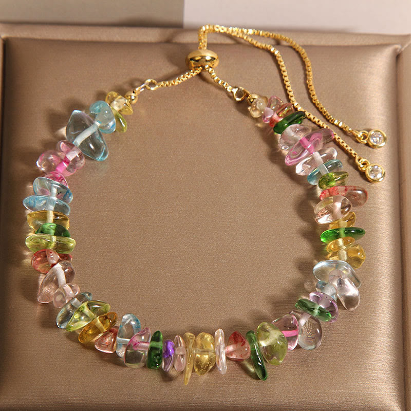 KarmaRipple's Various Gravel Crystals Ivory Gemstone Blue Gemstone Protection Bracelet p17