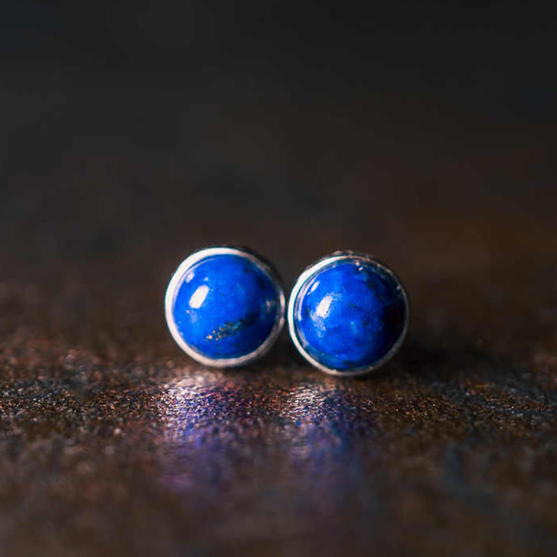 KarmaRipple's Vintage 925 Sterling Silver Lazurite Balance Earrings p1