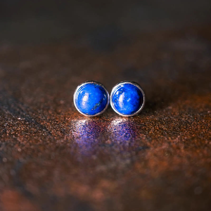 KarmaRipple's Vintage 925 Sterling Silver Lazurite Balance Earrings p2