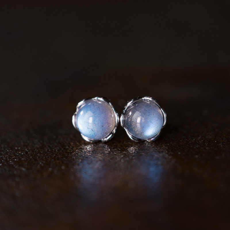 KarmaRipple's 925 Sterling Silver Moonstone'sitive Earrings p4