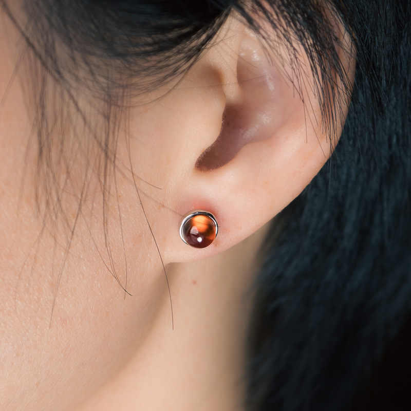 KarmaRipple's 925 Sterling Silver Garnet Protection Earrings p9