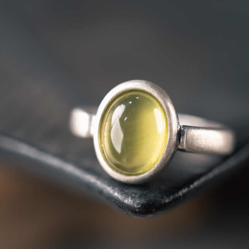 KarmaRipple's Authentic 925 Sterling Silver Prehnite Citrine Adjustable Happiness Ring p1