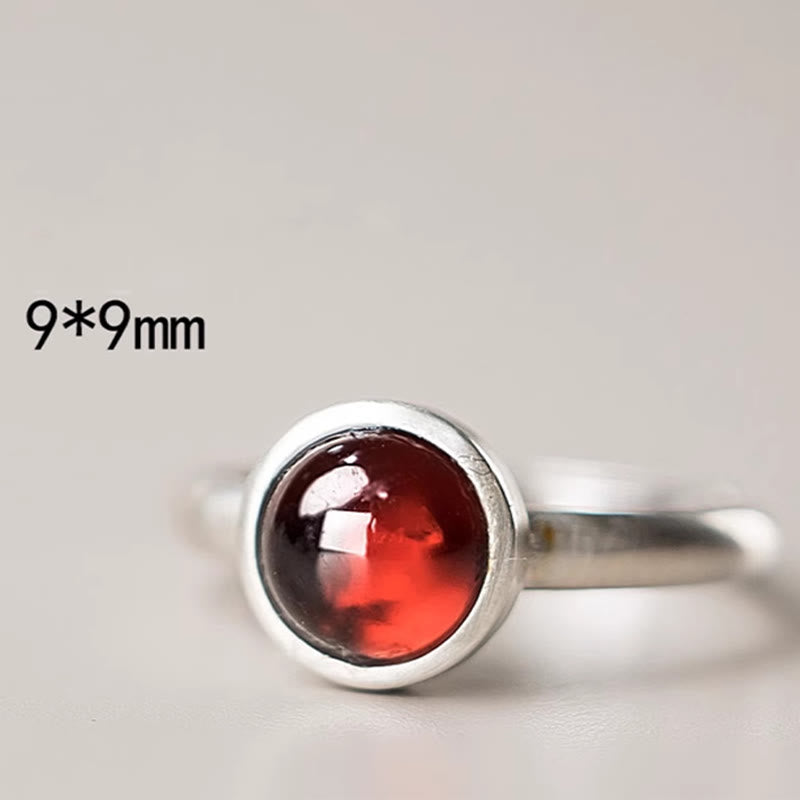 KarmaRipple's Authentic 925 Sterling Silver Garnet Adjustable Inserted Calm Ring p11