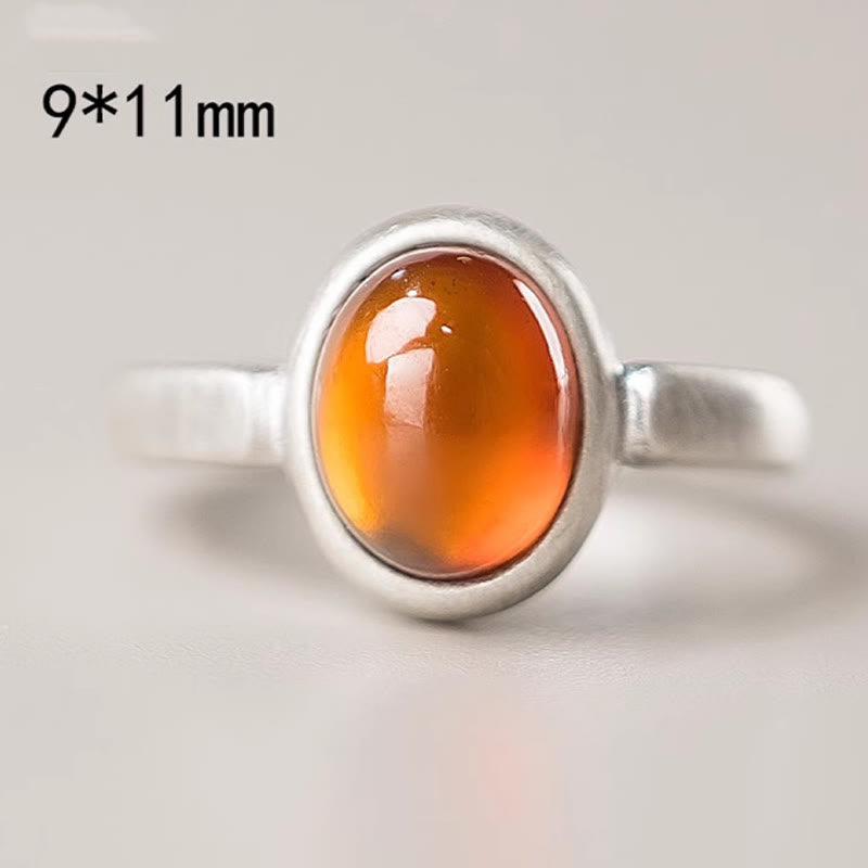 KarmaRipple's Authentic 925 Sterling Silver Garnet Adjustable Inserted Calm Ring p6