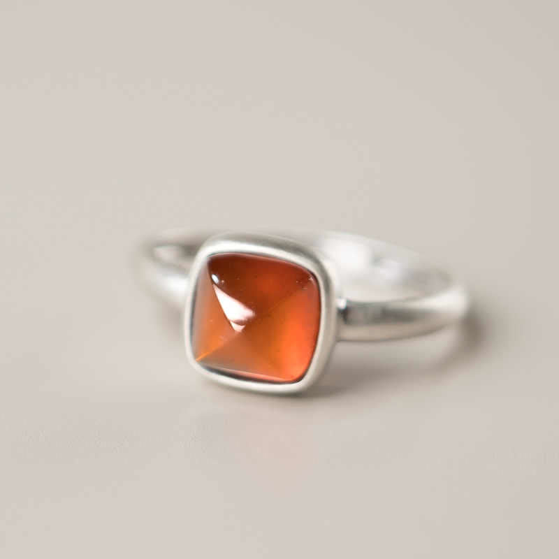KarmaRipple's Authentic 925 Sterling Silver Garnet Adjustable Inserted Calm Ring p9