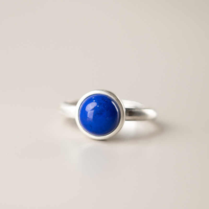 KarmaRipple's Authentic 925 Sterling Silver Lazurite Turquoise?Adjustable Balance Ring p4