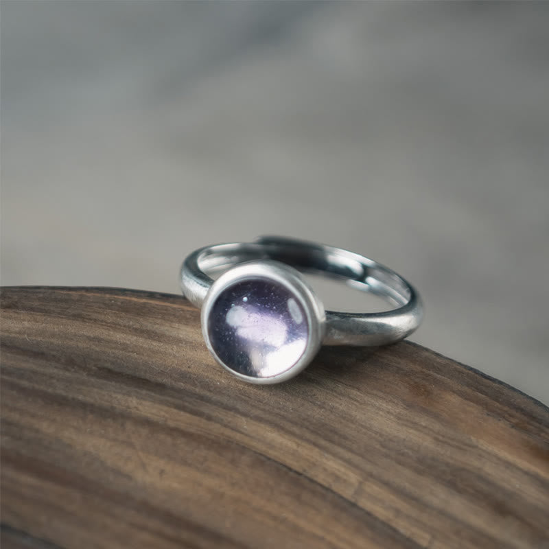KarmaRipple's Authentic 925 Sterling Silver Amethyst?Adjustable Balance Ring p3