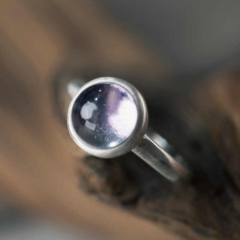 KarmaRipple's Authentic 925 Sterling Silver Amethyst?Adjustable Balance Ring p6