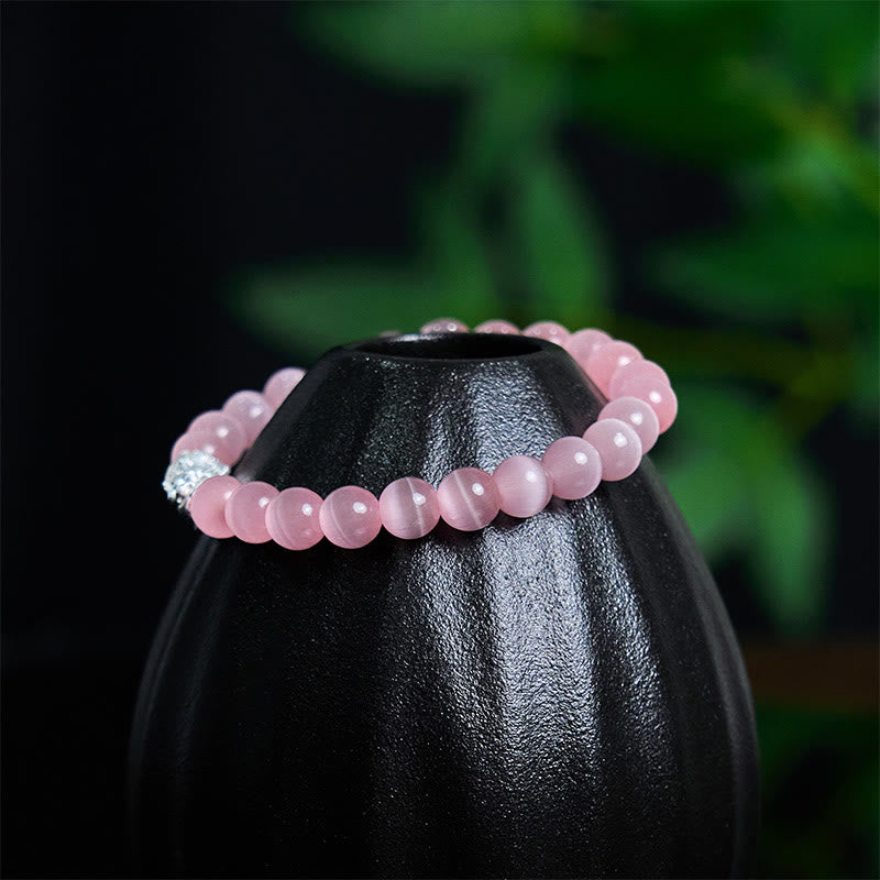 KarmaRipple's Authentic Cat's Eye Beadwork 990 Sterling Silver Pixiu Positive Bracelet p11