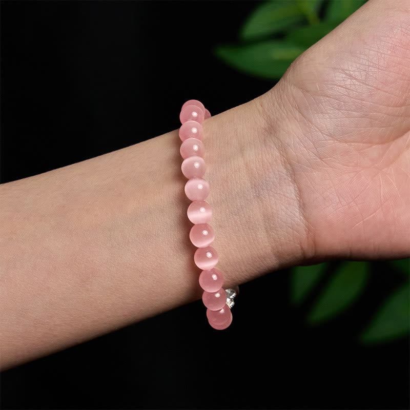KarmaRipple's Authentic Cat's Eye Beadwork 990 Sterling Silver Pixiu Positive Bracelet p15