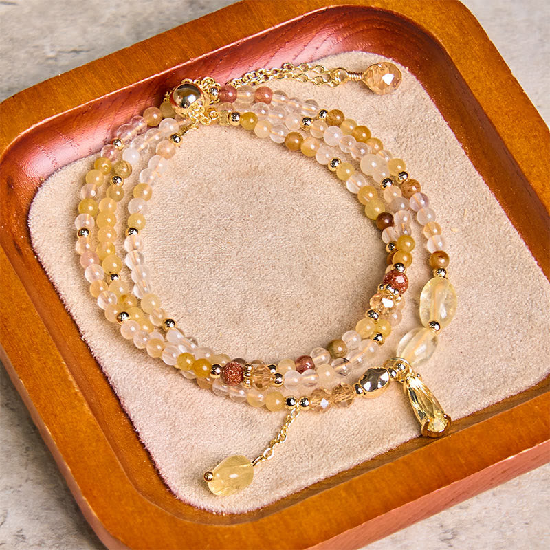 KarmaRipple's Authentic Citrine Beadwork Pleasure Multi Layer Bracelet p3