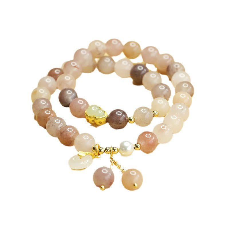 KarmaRipple's Authentic Golden Silk Jade Double Layer Gourd Peace Buckle Fortune Bracelet p9