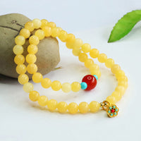 KarmaRipple's Topaz Red Agate Bead Fortune Bracelet